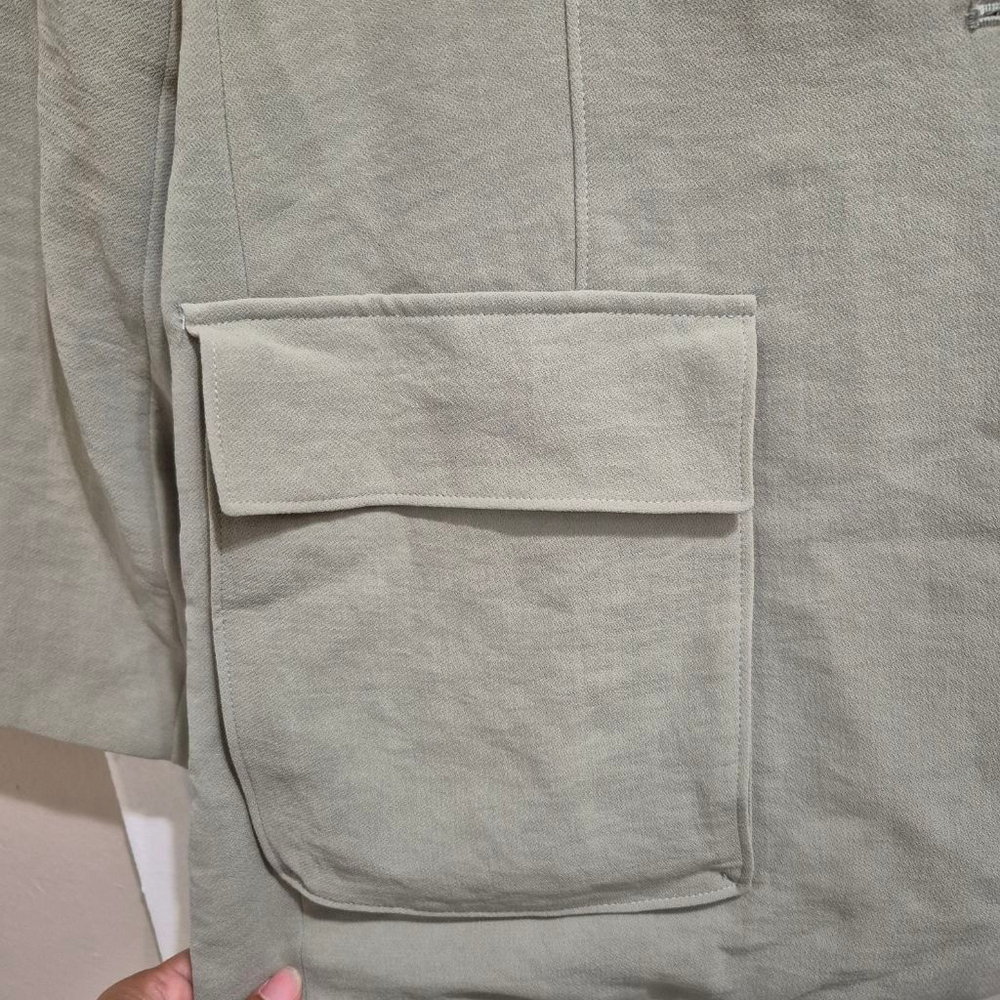 Women's Express Sage Green Utility Jacket‎ XL with Belt - Picture 6 of 11